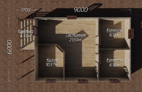 Каркасный дом с крыльцом К-12
